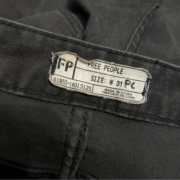 Free People Vintage Black Wash High Waisted Skinny Jeans - Picture 4 of 7